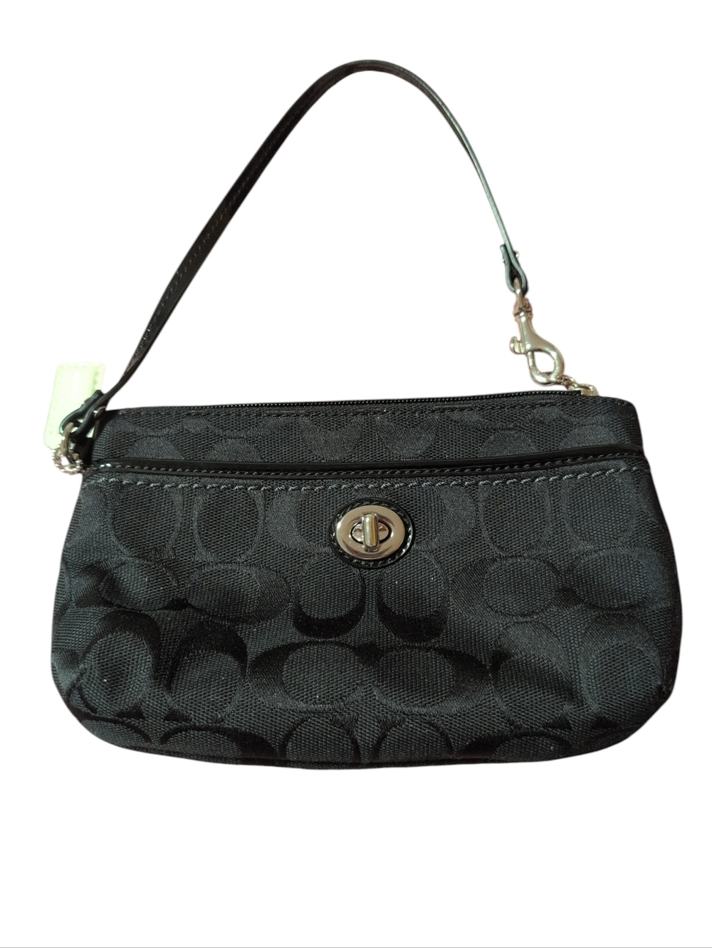 Coach Black Monogram Wristlet